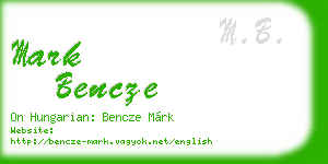 mark bencze business card