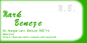 mark bencze business card